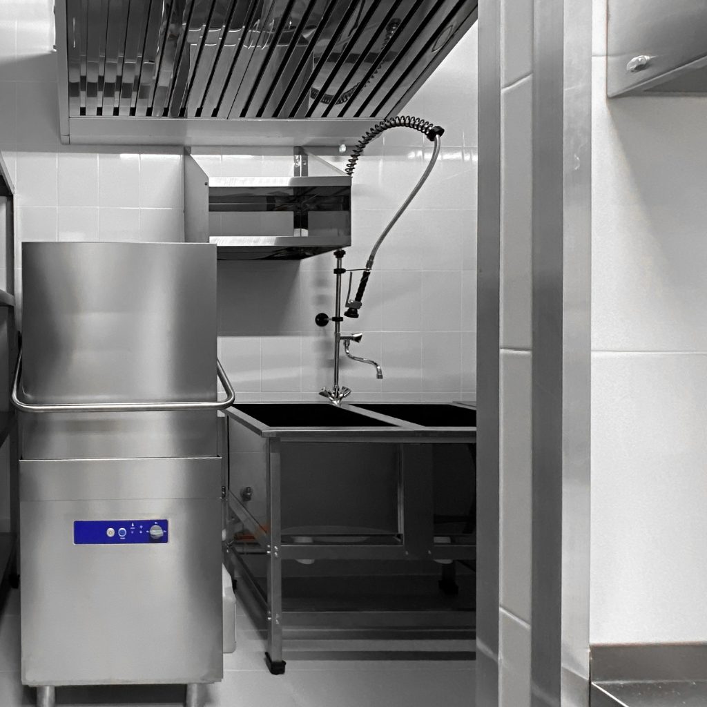 A commercial dishwasher that we installed as part of a kitchen project